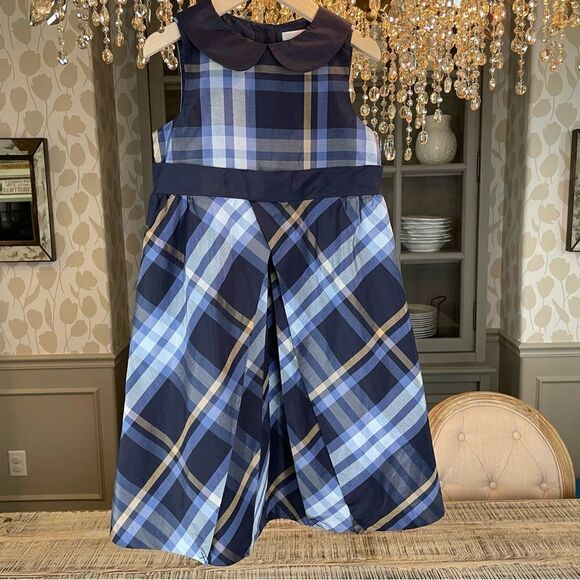 Janie and Jack 5 Plaid Dress Peter Pan Collar - Picture 2 of 8